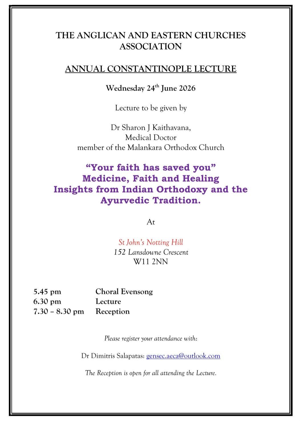 Constantinople Lecture 2026